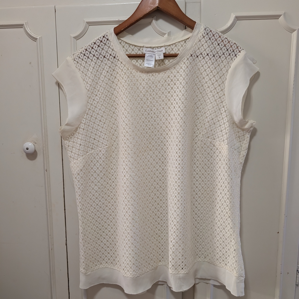 Elegant Cream Coldwater Creek Lace Top